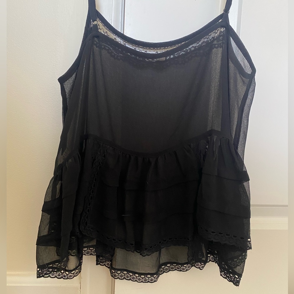 Free to be intimate black sheer tank